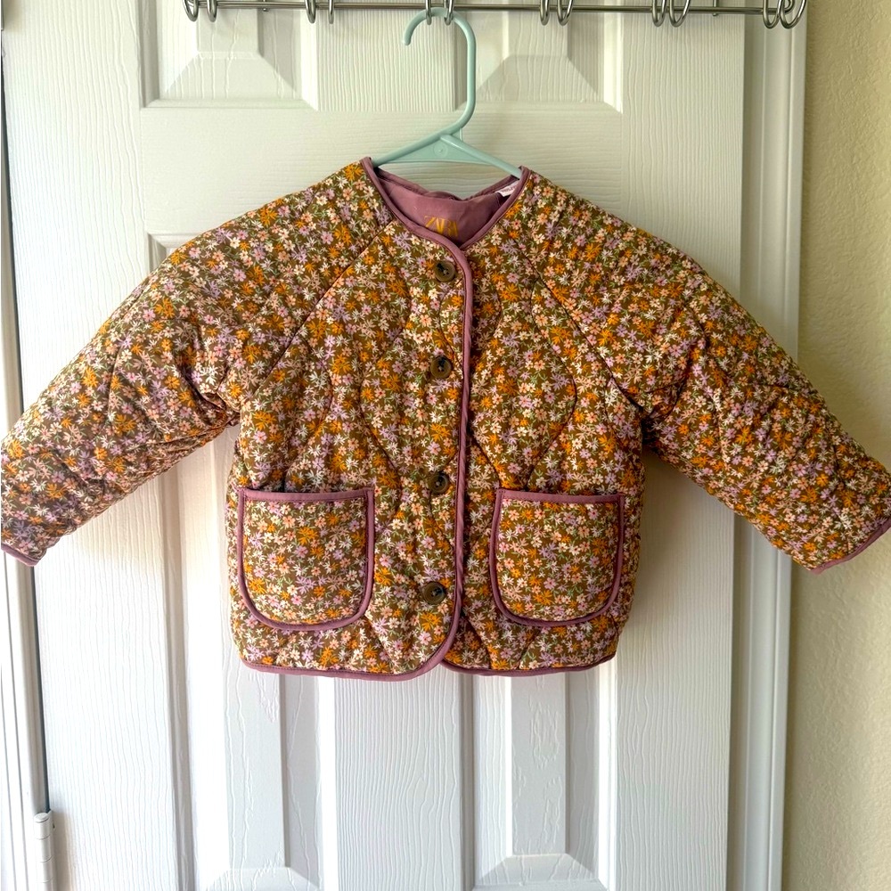 Zara Kids Floral Quilted Jacket